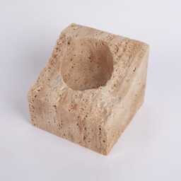 Natural Beige Travertine Candleholder - thumbnail 3