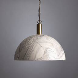 Kauri Marbled Ceramic Dome Pendant Light 14.75'' Ip20 - thumbnail 1