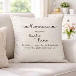 Personalised Auntie & Niece Cushion, Gift For From Niece, Birthday Or Christmas Gift, Missing You Custom Cushion Keepsake - thumbnail 2