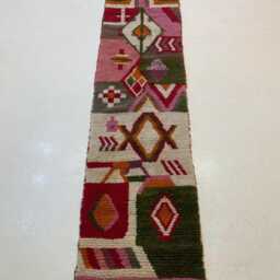 Handmade Moroccan Runner Rug Berber Woven Wool Carpet - thumbnail 3