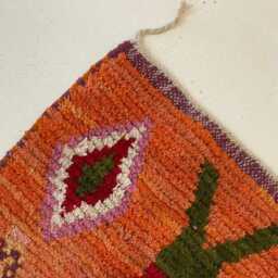 Handmade Moroccan Runner Rug Berber Woven Wool Carpet - thumbnail 4