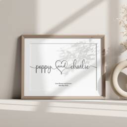 Custom Couple Name & Date Print - Personalized Poster, Wedding Gift, Paper Anniversary, Our Special Date, Minimalist - thumbnail 2