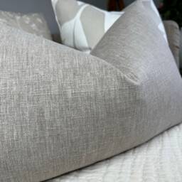 Cotton Blend Cushion Cover, Taupe Pillow Sofa Decorative Lumbar Double Sided John Lewis Fabric - thumbnail 2