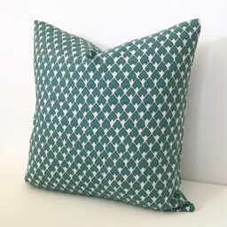 Teal Ikat Pillow Cover Geometric Heart Arrow Accent - thumbnail 3