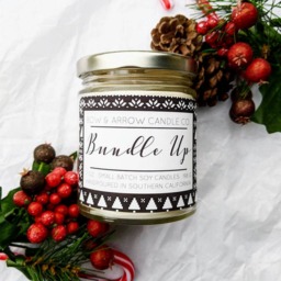 Cinnamon, Clove, Vanilla Scented 7 Oz Soy Candle - Winter Cinnamon Wax Gift Idea Clove Christmas - thumbnail 2