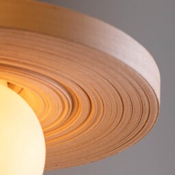 Japandi Chandelier Lighting Wood Veneer Pendant Light Spring Home Decor - Sculptural Scandinavian Fixture For Kitchen Island, Jupiter - thumbnail 3
