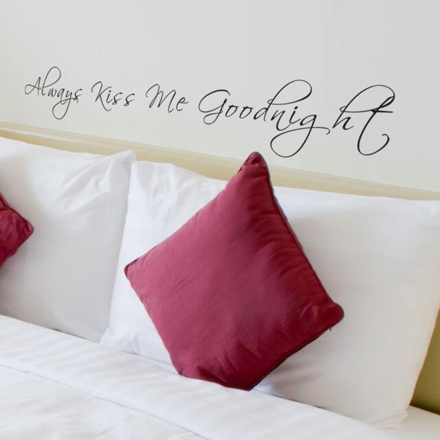 Always Kiss Me Goodnight Vinyl Wall Decal Love Bedroom Decal - 101 - image 1