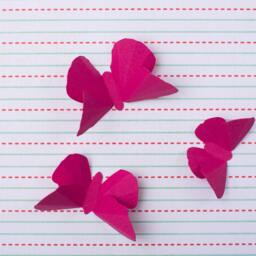 Whimsical Decor 3D Butterfly Wall Art For Girls Room, Nursery, Classroom, Art, Flight Of Magenta Silhouettes - thumbnail 3