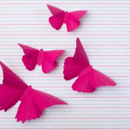 Whimsical Decor 3D Butterfly Wall Art For Girls Room, Nursery, Classroom, Art, Flight Of Magenta Silhouettes - thumbnail 2