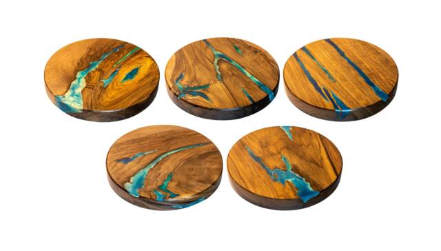 Round Resin Stools/End Tables With & Glowing - image 1