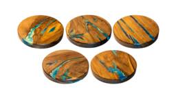 Round Resin Stools/End Tables With & Glowing - thumbnail 1