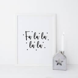 Christmas Print - Fa La Holiday Decor We Believe Scandi Nordic - thumbnail 2