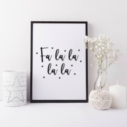Christmas Print - Fa La Holiday Decor We Believe Scandi Nordic - thumbnail 3
