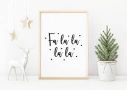 Christmas Print - Fa La Holiday Decor We Believe Scandi Nordic - thumbnail 1