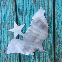 Japanese Spitz Howling Dog Christmas Tree Topper, Wall Art Or Yard Stake, Aluminum, Metal, Stars, Unique Gifts, Lover Gifts - thumbnail 4