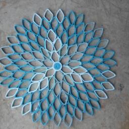 Large Blue Paper Dahlia Wall Art Contemporary Floral Decor - thumbnail 2