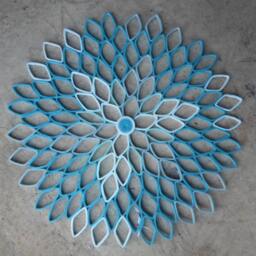 Large Blue Paper Dahlia Wall Art Contemporary Floral Decor - thumbnail 3