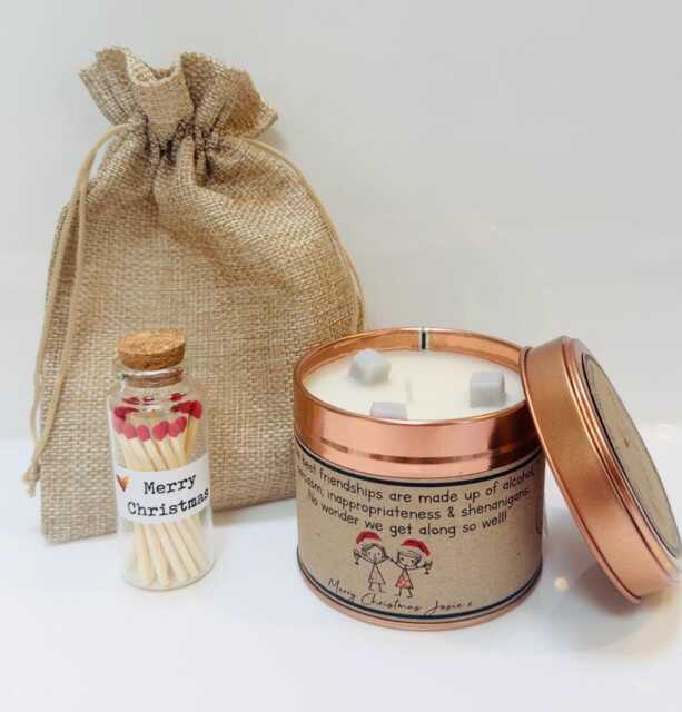 Best Friend Christmas Gift - Candle Personalised With Name(S Present For Shenanigans - image 1