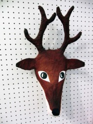 Paper Mache Reindeer Head, Rudolfo. Majestic Tundra Creature - thumbnail 1
