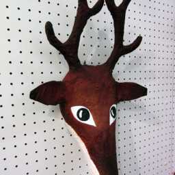 Paper Mache Reindeer Head, Rudolfo. Majestic Tundra Creature - thumbnail 2