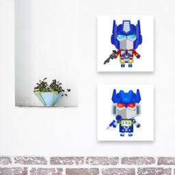 C For Chase Abc Block Bamboo Wall Art Series // Alphabet Kids Nursery Room Decor Transformers Autobot - thumbnail 4
