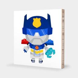 C For Chase Abc Block Bamboo Wall Art Series // Alphabet Kids Nursery Room Decor Transformers Autobot