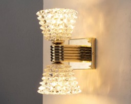 Murano Glass Wall Lamp Artistic Rostrato Vintage Style - Handmade Italian Crystal - thumbnail 1