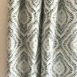 "Pair 25"" Or 50"" Wide Waverly Curves Indigo Rod Panels Drapes Cafe Curtains 24 48 63 72 84 96 108 120" - thumbnail 3