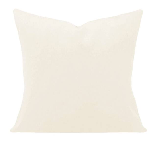 Cream Velvet Pillow Cover Plush Ivory Throw - image 1