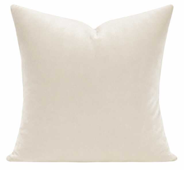 Cream Velvet Pillow Cover, Ivory Throw Pillow, Neutral Decorative Cushion Luxury Accent Modern Farmhouse Decor - image 1