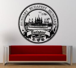 Hungary Budapest Stamp Wall Decal Sticker Vinyl Mural Leaving Bedroom Room Home Decor Free Shipping L319 - thumbnail 1