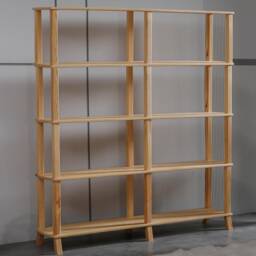 Handmade Solid Pine Wood Bookshelf Tall Farmhouse Bookcase - thumbnail 2