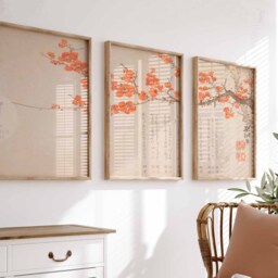 Japanese Set Of 3 Floral Posters, Asian Art Prints, Cherryblossom Wall Art, Ogata Korin Decor, Gift - thumbnail 2
