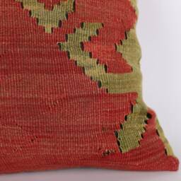 Vintage Turkish Kilim Pillow Cover Handwoven Wool Throw - 16''x16'' - thumbnail 2