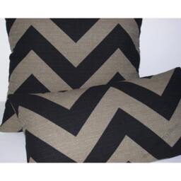 Black/Brown Moss Chevron Zig Zag Stripe Decorative Throw Pillow Cover Case Cushion Cotton 12x22 - thumbnail 2