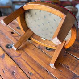Vintage Kilim Ottoman Stool, Handmade Beech Wood Foot Rest - thumbnail 4