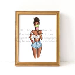 Ice Cream Queen - Choose Your Hair Color/Skintone Fashion Illustration Print - thumbnail 2