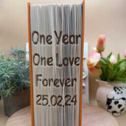 Personalised Love Quote, Folded Book Art, Anniversary Date Gift - thumbnail 2