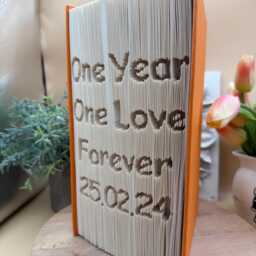 Personalised Love Quote, Folded Book Art, Anniversary Date Gift - thumbnail 1