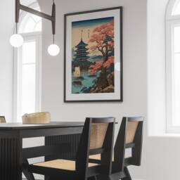 Hiroshige Cherry Blossom Woodblock, Traditional Japanese Art, Vintage Poster, Original Woodblock, Hiroshige Artwork - thumbnail 2