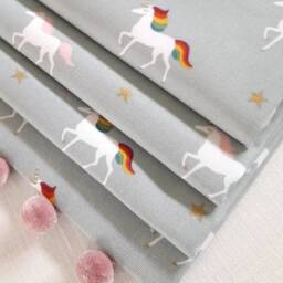 Unicorns Blackout Lined Roman Blind With Pom Trim - thumbnail 2