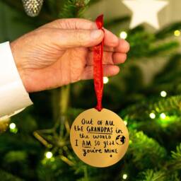 Out Of All The Granddads in World I Am So Glad You Are Mine - Grandad /Grandpa Christmas Tree Decoration