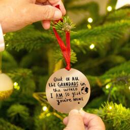 Out Of All The Granddads in World I Am So Glad You Are Mine - Grandad /Grandpa Christmas Tree Decoration - thumbnail 2