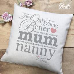 Personalised Mothers Day Cushion Cover Gift - Mum & Grandma Nanny Nan Nanna Grandmother Quote 40cm 16 Inch Heavy Linen - thumbnail 1