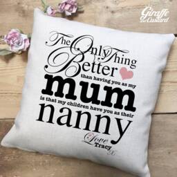 Personalised Mothers Day Cushion Cover Gift - Mum & Grandma Nanny Nan Nanna Grandmother Quote 40cm 16 Inch Heavy Linen - thumbnail 2