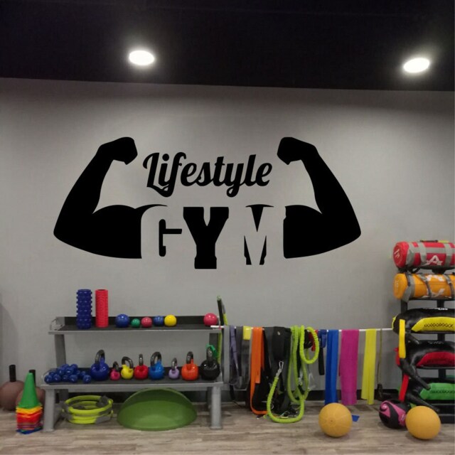 Gym Wall Decal Motivational Fitness Quote, Removable Vinyl Decor T729 - image 1