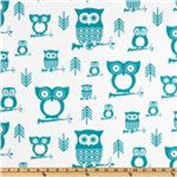 Turquoise & White Owl Bean Bag Chair Cover With & Polka Dots, Aqua - Gift Under 75 - image 1