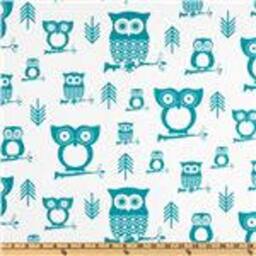 Turquoise & White Owl Bean Bag Chair Cover With & Polka Dots, Aqua - Gift Under 75
