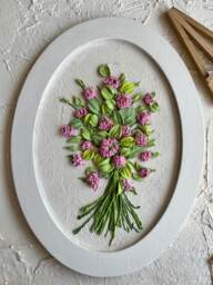 Clover Sculpture Painting Wildflower Painting Pink 3D Flowers Wall Decor Floral Three Dimensional Flowers - thumbnail 1