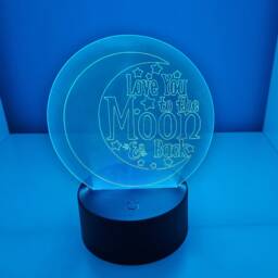 Night Light Love You To The Moon & Back - Etched Colour Changing - thumbnail 1